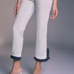 Pantalón mujer elegante de corte recto y detalle en contraste. Diseño sofisticado ideal para conjuntos coordinados primavera verano.